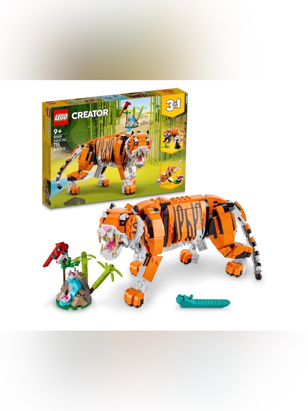 LEGO Creator 3-in-1 Orange Tiger Red Panda Koi Fish Building Set 33129 NEW